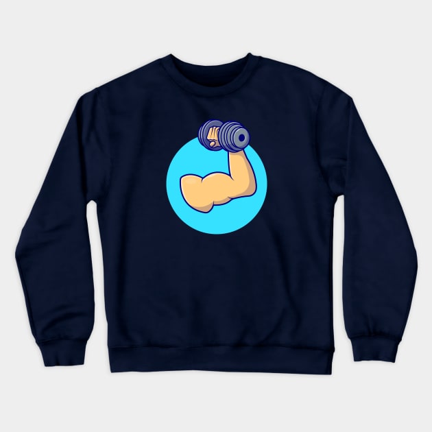 Hand Lifting Dumbbell Cartoon Vector Icon Illustration (2) Crewneck Sweatshirt by Catalyst Labs